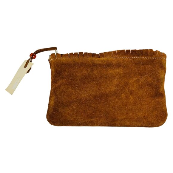 Handcrafted Arizona Suede Pouch With Beaded Accent & Fringe Detailing Travel - Picture 2 of 12